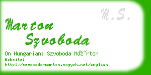 marton szvoboda business card